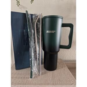 NUESIP 40 oz Stainless Steel Large Tumbler w/Handle Straw Insulated Coffee Cups